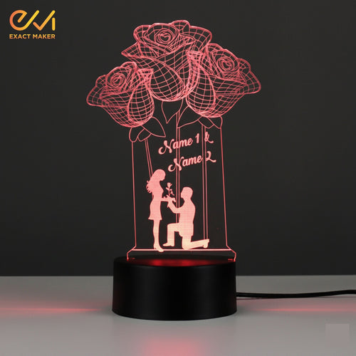Beautiful FLOWER Shape 3D illusion Night Lamp