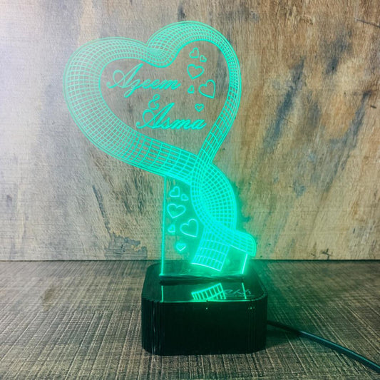 Customize Couple 3D illusion Lamp, 3D Light Lamp