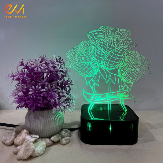 Customize Flower Shape 3D illusion Lamp, 3D Light Lamp