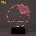 Romantic Round Shape illusion lamp with Heart  With  LED Lamp