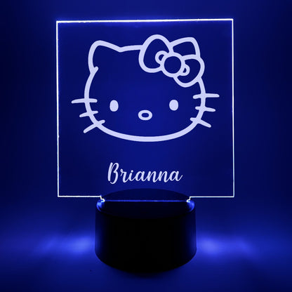 Cute Kitty Cat Night Light, Bedroom Decor 3D Light Lamp