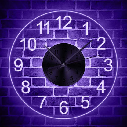 Creative Simple Numerals Acrylic Wall Clock LED Wall Hanging Light