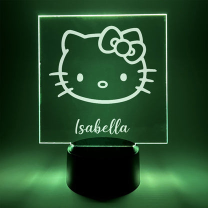 Cute Kitty Cat Night Light, Bedroom Decor 3D Light Lamp