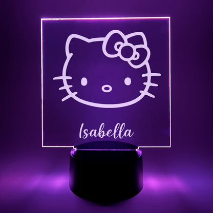 Cute Kitty Cat Night Light, Bedroom Decor 3D Light Lamp